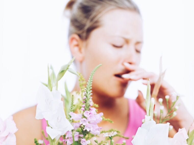 Woman allergic to flowers